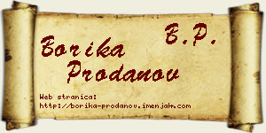 Borika Prodanov vizit kartica